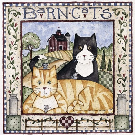 Framed Barn Cats Print