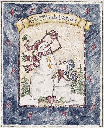 Framed God Bless Us Everyone Print