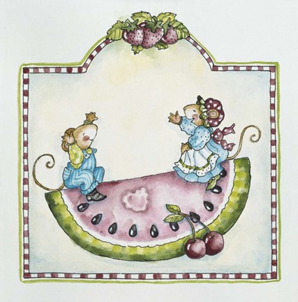 Framed Watermelon Mice Print