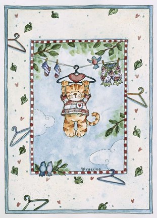 Framed Hanging Kitty Print