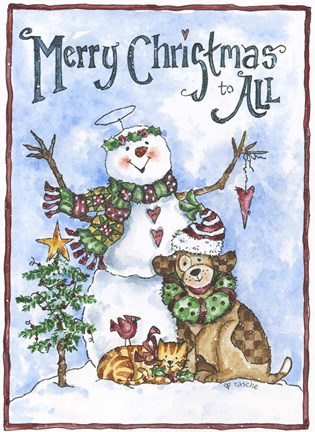 Framed Merry Christmas To All 2 Print