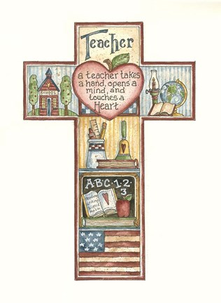 Framed Teacher Cross Print