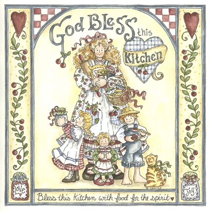 Framed God Bless Print