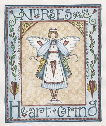 Framed Heart Of Caring Print