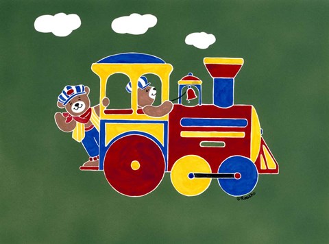 Framed Bear Ry Happy Conductors Print