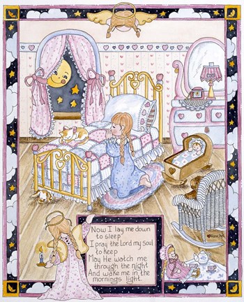 Framed Lord&#39;s Prayer - Girl Print