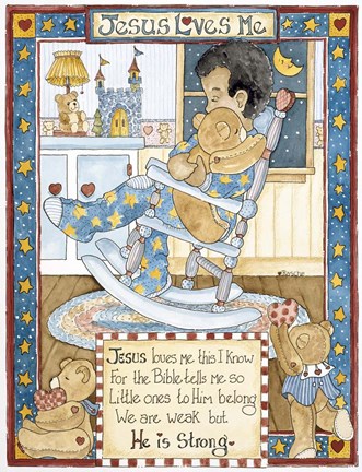 Framed Jesus Loves Me - Boy Print