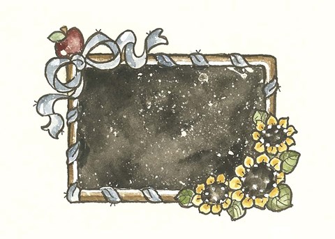 Framed Chalkboard With Ribbon Print