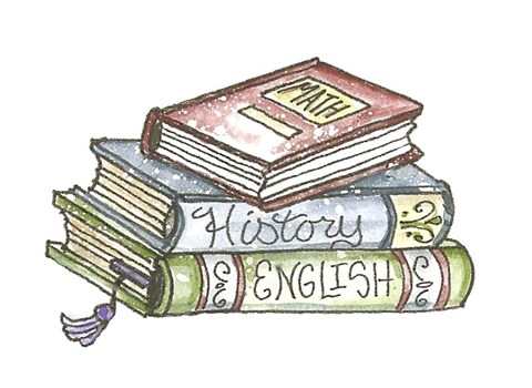 Framed School Books Print