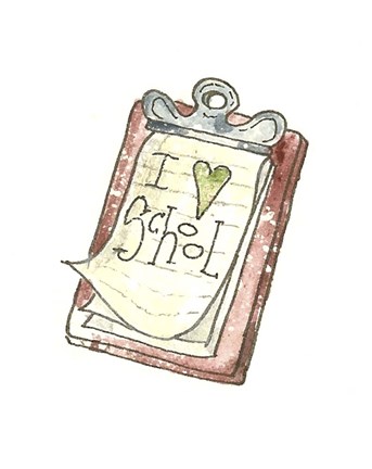 Framed School Clip Board Print