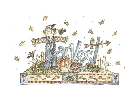 Framed Harvest Word Art Print