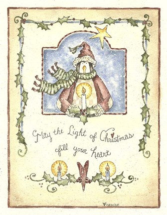 Framed May The Light Penguin Print