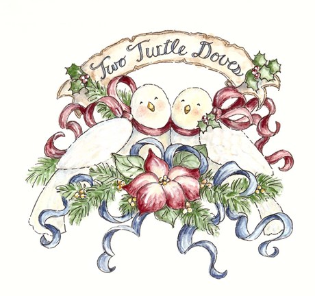 Framed Two Turtle Doves Print