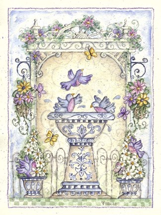 Framed Birdbath Print