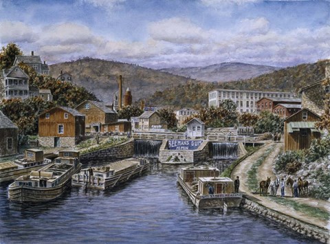 Framed Little Falls NY c. 1905 Print