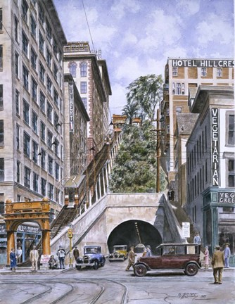 Framed Angeles Flight, c.1926 Print