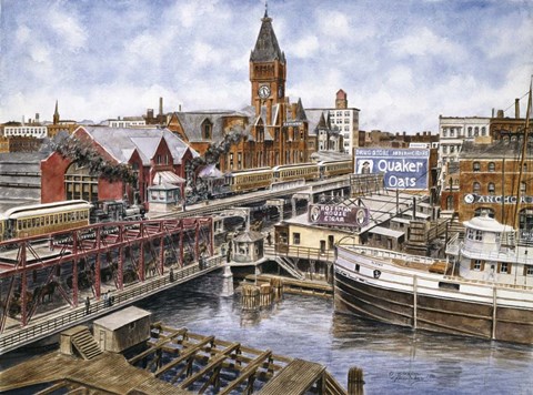 Framed Chicago,  Elevated R.R., c.1896 Print