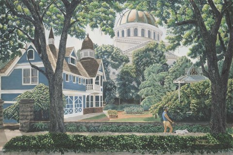 Framed Dog Walker Print