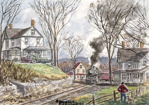 Framed Fall Train Print