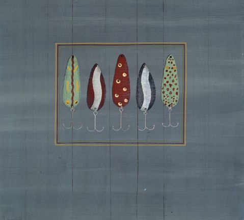 Framed Fishing Hooks 3 Print