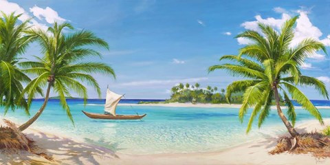 Framed Baia Tropicale Print