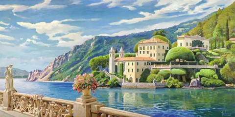 Framed Villa sul Lago Print