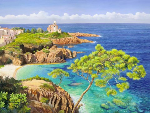 Framed Costa del Mediterraneo Print