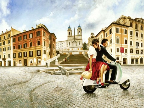 Framed Lovers in Rome Print