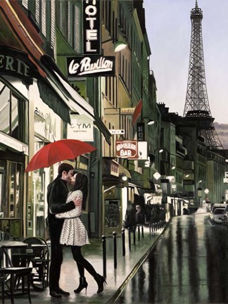 Framed Romance in Paris (Detail) Print