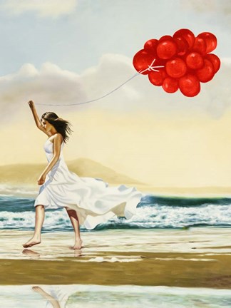 Framed Collecting Waves I (Detail) Print