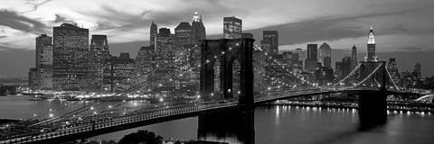 Framed Brooklyn Bridge and Skyline Print