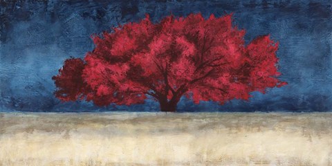 Framed Red Tree Print