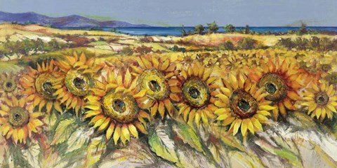 Framed Campo di Girasoli Print