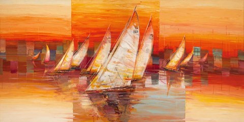 Framed Vele al Tramonto Print