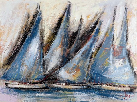 Framed Vele Blu Print