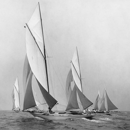 Framed Sailboats Sailing Downwind, 1920 (Detail) Print
