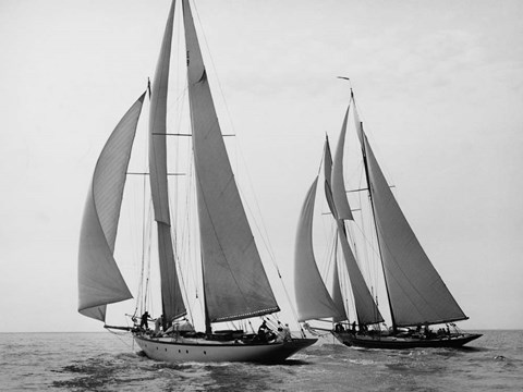 Framed Sailboats Race during Yacht Club Cruise Print