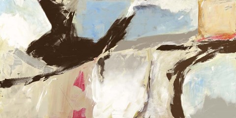 Framed Aqua and Greige Print