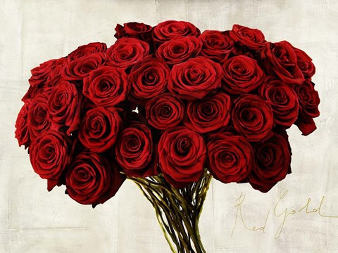 Framed Red Gold Print