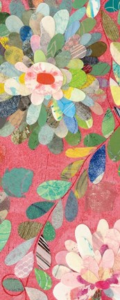 Framed Red and Pink Dahlia V Print