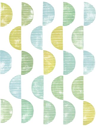 Framed Semi Circle Block Print II Print