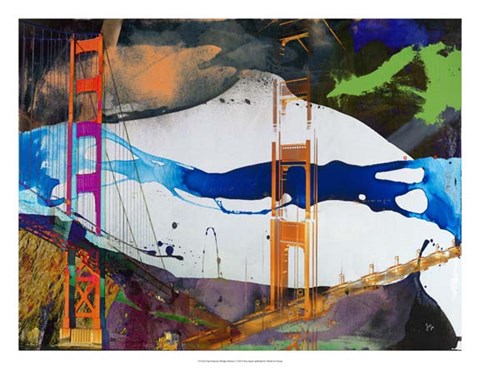 Framed San Francisco Bridge Abstract I Print