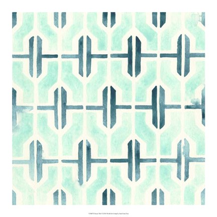 Framed Ocean Tile I Print