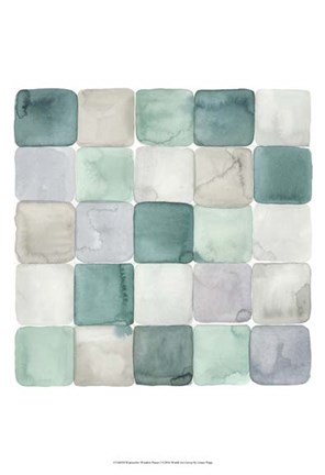 Framed Watercolor Window Panes I Print