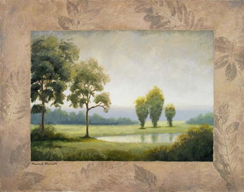 Framed Green Land I Print