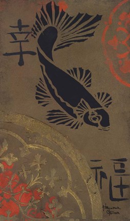 Framed Koi Shield I Print