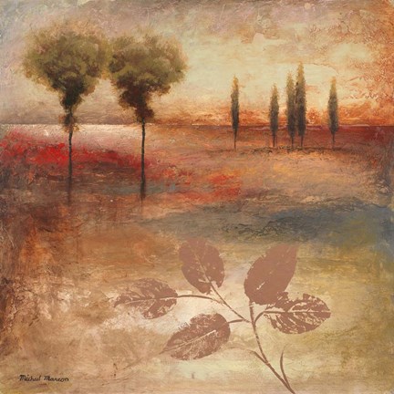 Framed Warm Textural Landscape I Print