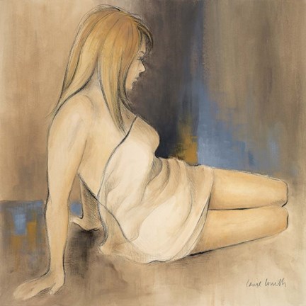 Framed Waking Woman II (blue) Print