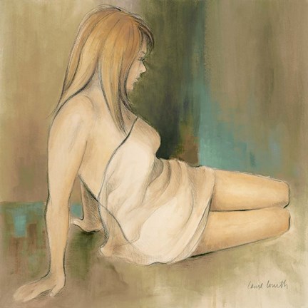 Framed Waking Woman II (green) Print