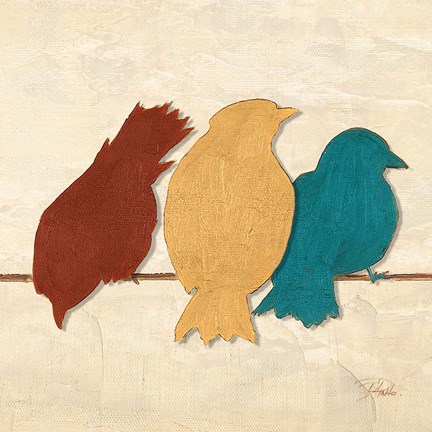 Framed Birds II (assorted colors) Print